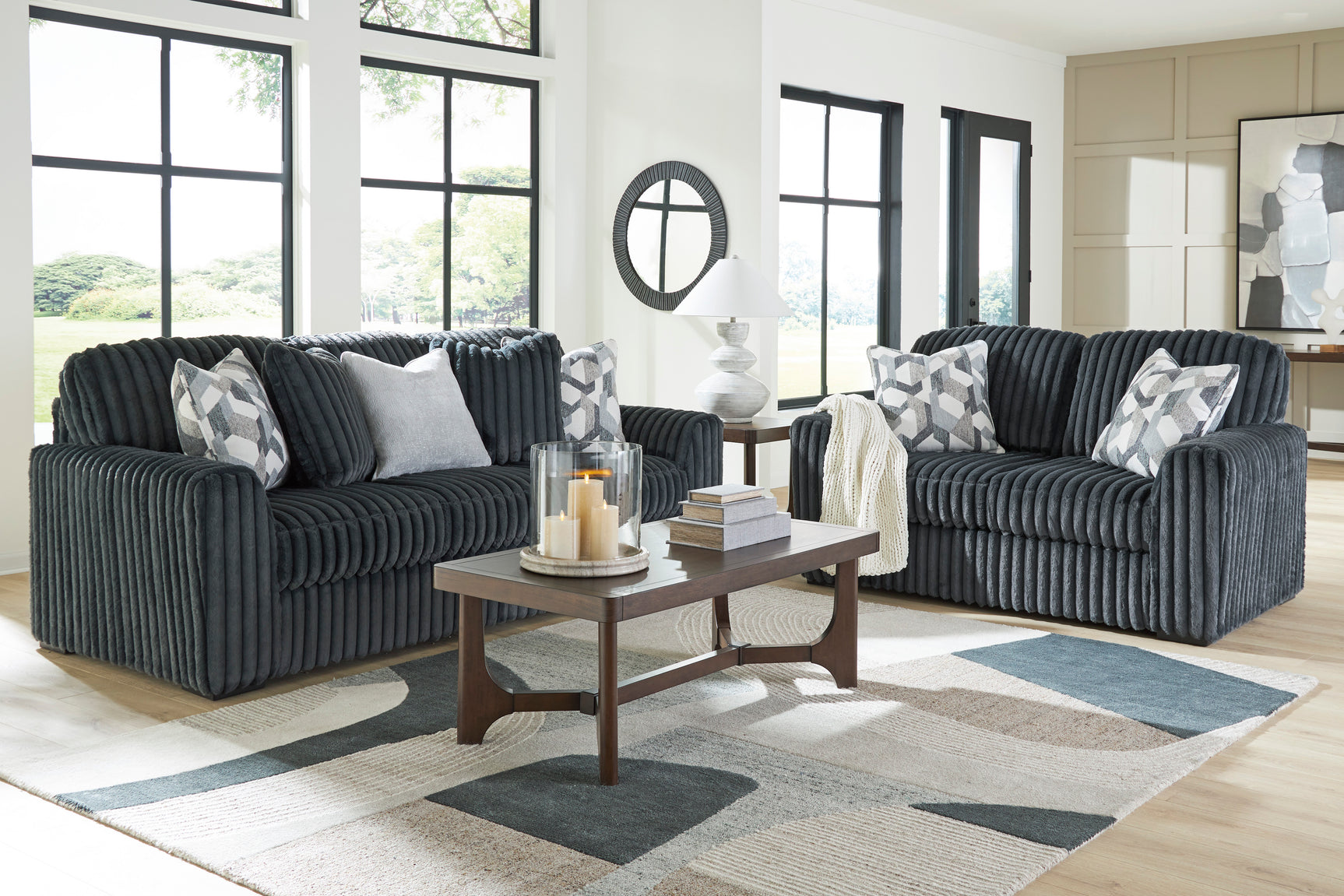 Midnight-Madness Gunmetal Loveseat - Ornate Home