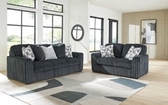 Midnight-Madness Gunmetal Loveseat - Ornate Home