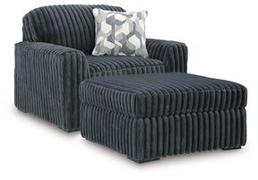 Midnight-Madness Gunmetal Oversized Chair and Ottoman - Ornate Home