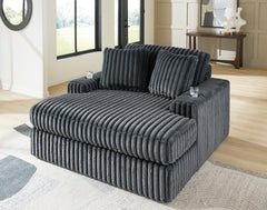 Midnight-Madness Gunmetal Oversized Chaise - Ornate Home