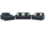 Midnight-Madness Gunmetal Sofa, Loveseat and Oversized Chaise (Online Special Price) - Ornate Home