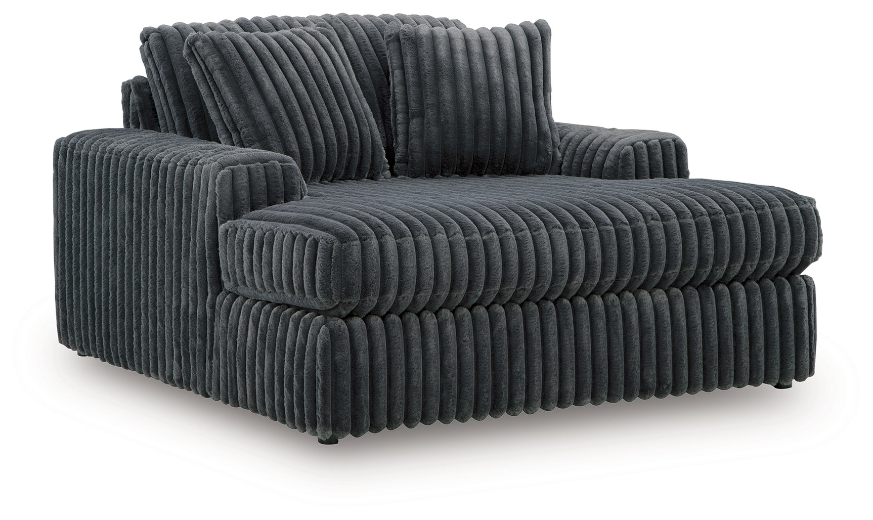 Midnight-Madness Gunmetal Sofa, Loveseat and Oversized Chaise (Online Special Price) - Ornate Home