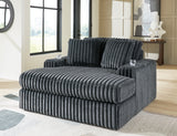 Midnight-Madness Gunmetal Sofa, Loveseat and Oversized Chaise (Online Special Price) - Ornate Home