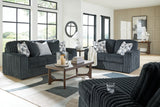 Midnight-Madness Gunmetal Sofa, Loveseat and Oversized Chaise (Online Special Price) - Ornate Home