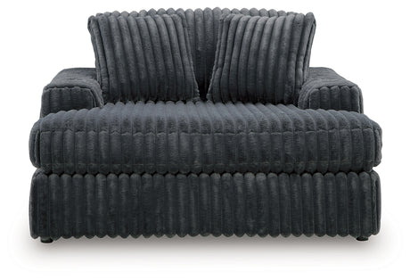 Midnight-Madness Gunmetal Sofa, Loveseat and Oversized Chaise - Ornate Home
