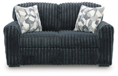 Midnight-Madness Gunmetal Sofa, Loveseat and Oversized Chaise - Ornate Home