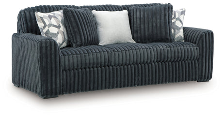 Midnight-Madness Gunmetal Sofa, Loveseat and Oversized Chaise - Ornate Home