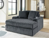 Midnight-Madness Gunmetal Sofa, Loveseat and Oversized Chaise - Ornate Home