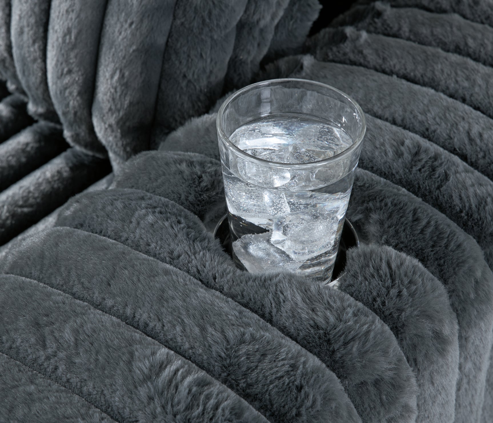 Midnight-Madness Gunmetal Sofa, Loveseat and Oversized Chaise - Ornate Home