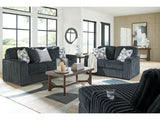 Midnight-Madness Gunmetal Sofa, Loveseat and Oversized Chaise - Ornate Home