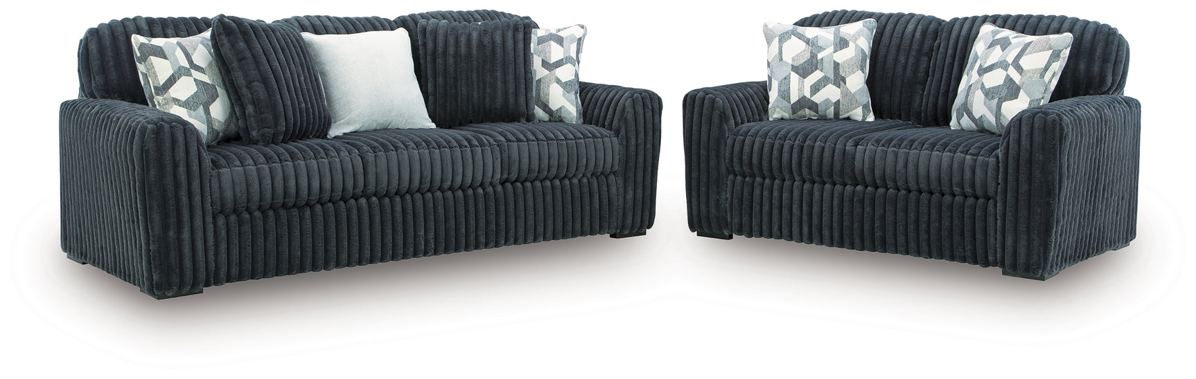 Midnight-Madness Gunmetal Sofa and Loveseat - Ornate Home