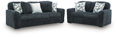 Midnight-Madness Gunmetal Sofa and Loveseat - Ornate Home