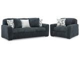 Midnight-Madness Gunmetal Sofa and Oversized Chair (Online Special Price) - Ornate Home