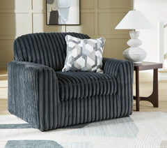 Midnight-Madness Gunmetal Sofa and Oversized Chair - Ornate Home