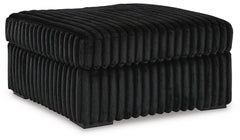 Midnight-Madness Onyx 2-Piece Sectional and Ottoman - Ornate Home