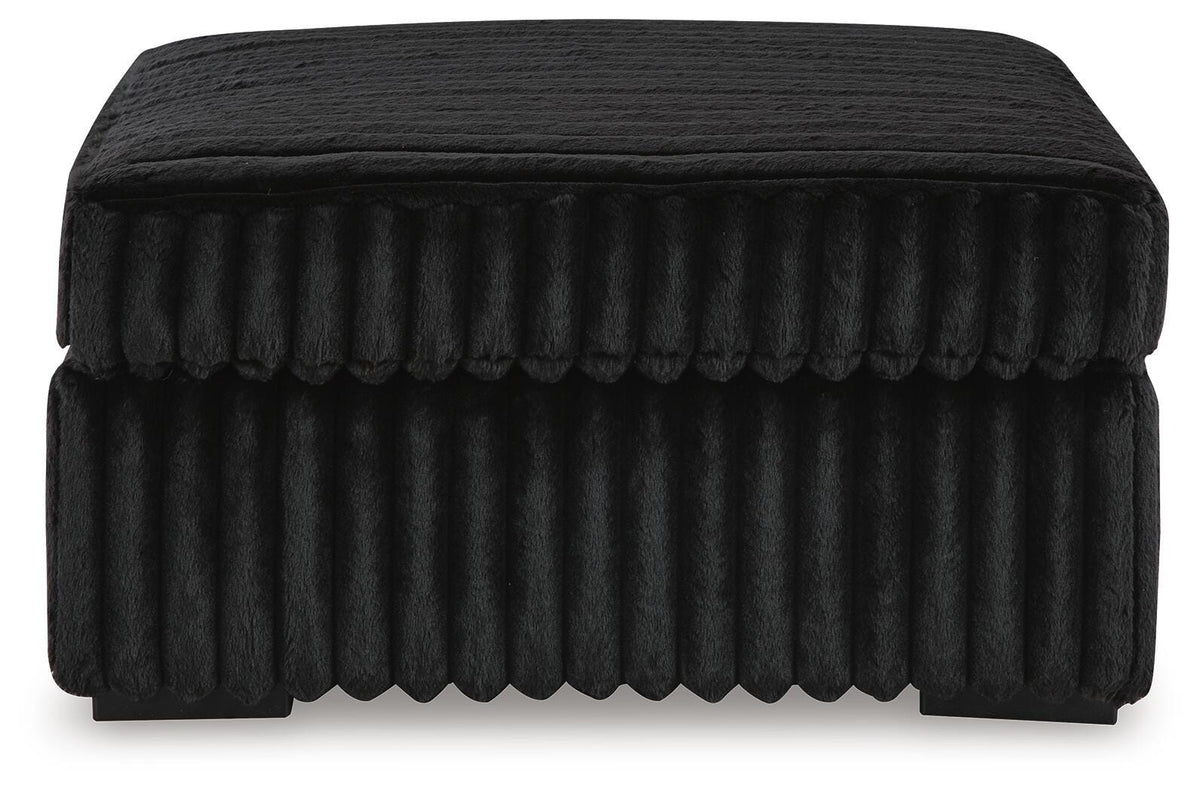 Midnight-Madness Onyx 2-Piece Sectional and Ottoman - Ornate Home