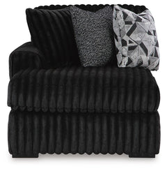 Midnight-Madness Onyx 2-Piece Sectional and Ottoman - Ornate Home
