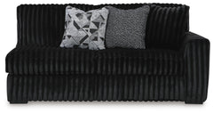 Midnight-Madness Onyx 2-Piece Sectional and Ottoman - Ornate Home
