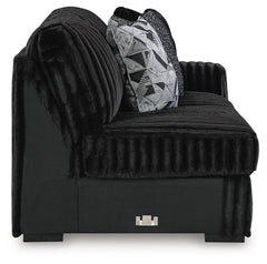Midnight-Madness Onyx 2-Piece Sectional and Ottoman - Ornate Home