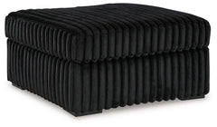 Midnight-Madness Onyx 2-Piece Sectional and Oversized Accent Ottoman - Ornate Home
