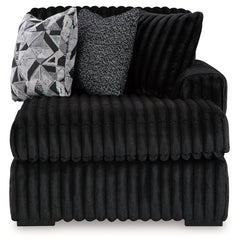 Midnight-Madness Onyx 2-Piece Sectional and Oversized Accent Ottoman - Ornate Home