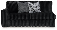 Midnight-Madness Onyx 2-Piece Sectional and Oversized Accent Ottoman - Ornate Home