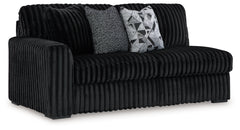 Midnight-Madness Onyx 2-Piece Sectional and Oversized Accent Ottoman - Ornate Home