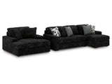 Midnight-Madness Onyx 2-Piece Sectional and Oversized Chaise (Online Special Price) - Ornate Home