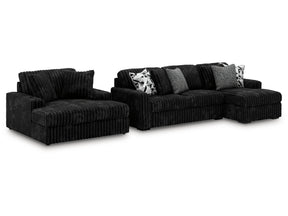 Midnight-Madness Onyx 2-Piece Sectional and Oversized Chaise (Online Special Price) - Ornate Home