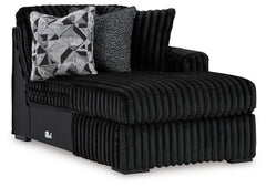 Midnight-Madness Onyx 2-Piece Sectional and Oversized Chaise - Ornate Home