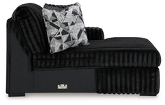 Midnight-Madness Onyx 2-Piece Sectional and Oversized Chaise - Ornate Home