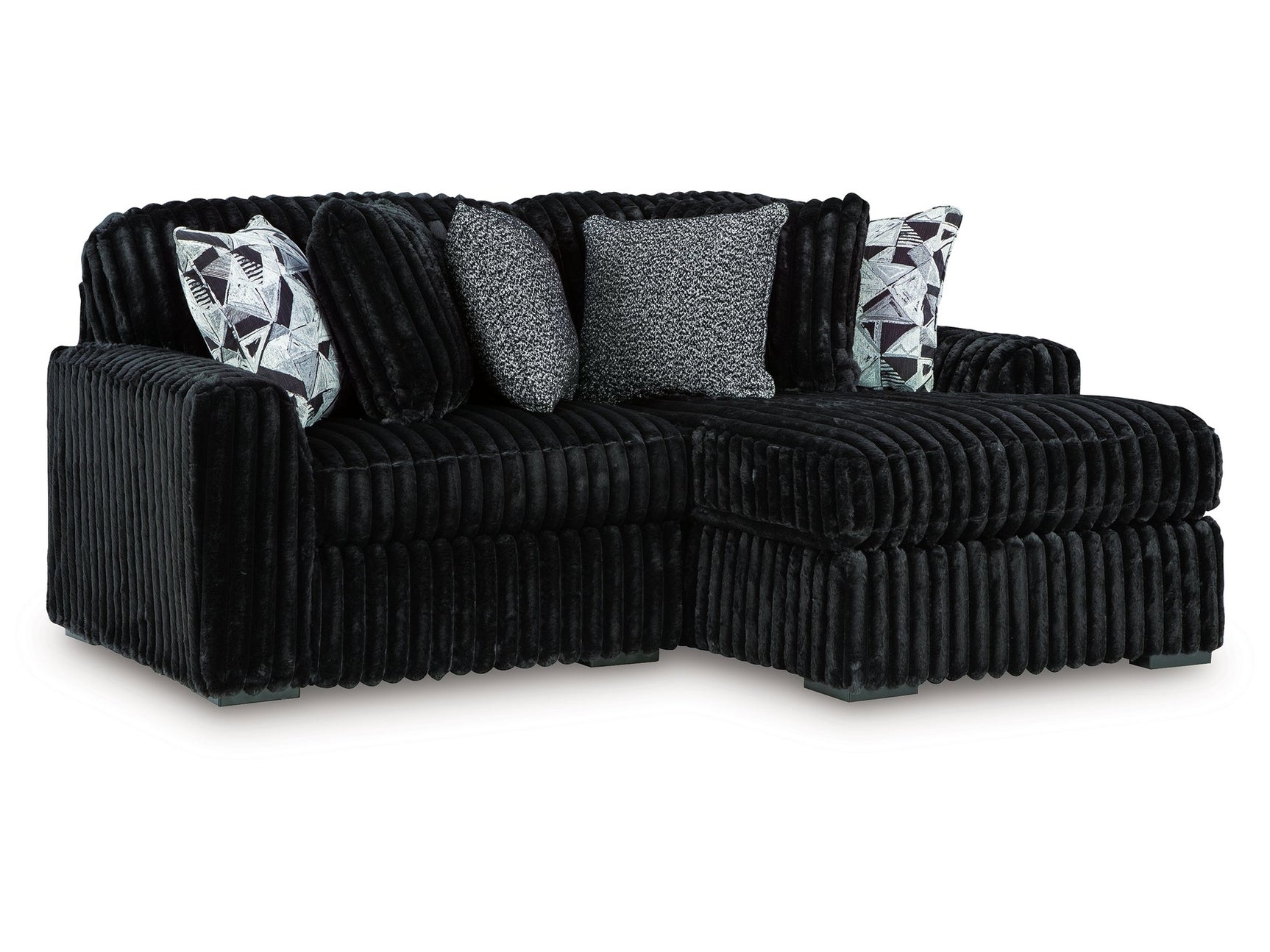 Midnight-Madness Onyx 2-Piece Sectional with Right Chaise - Ornate Home