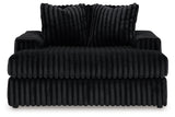 Midnight-Madness Onyx 3-Piece Sectional, Chaise and Oversized Accent Ottoman - Ornate Home