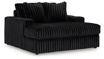 Midnight-Madness Onyx 3-Piece Sectional, Chaise and Oversized Accent Ottoman - Ornate Home