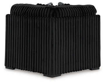 Midnight-Madness Onyx 3-Piece Sectional, Chaise and Oversized Accent Ottoman - Ornate Home