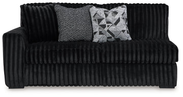 Midnight-Madness Onyx 3-Piece Sectional, Chaise and Oversized Accent Ottoman - Ornate Home