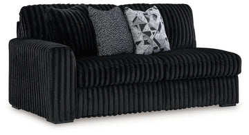 Midnight-Madness Onyx 3-Piece Sectional, Chaise and Oversized Accent Ottoman - Ornate Home
