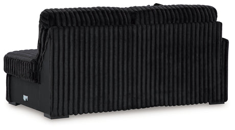 Midnight-Madness Onyx 3-Piece Sectional, Chaise and Oversized Accent Ottoman - Ornate Home