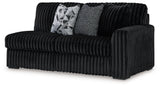 Midnight-Madness Onyx 3-Piece Sectional, Chaise and Oversized Accent Ottoman - Ornate Home