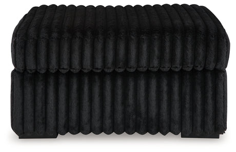 Midnight-Madness Onyx 3-Piece Sectional, Chaise and Oversized Accent Ottoman - Ornate Home