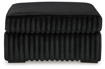Midnight-Madness Onyx 3-Piece Sectional, Chaise and Oversized Accent Ottoman - Ornate Home