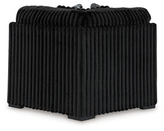 Midnight-Madness Onyx 3-Piece Sectional and Oversized Ottoman - Ornate Home