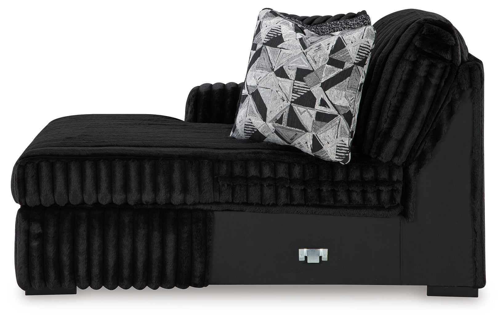 Midnight-Madness Onyx 3-Piece Sectional with Double Chaise and Ottoman (Online Special Price) - Ornate Home