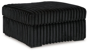 Midnight-Madness Onyx 3-Piece Sectional with Double Chaise and Ottoman - Ornate Home
