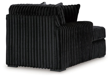 Midnight-Madness Onyx 3-Piece Sectional with Double Chaise and Ottoman - Ornate Home