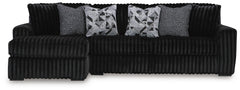 Midnight-Madness Onyx 3-Piece Sectional with LAF Chaise - Ornate Home