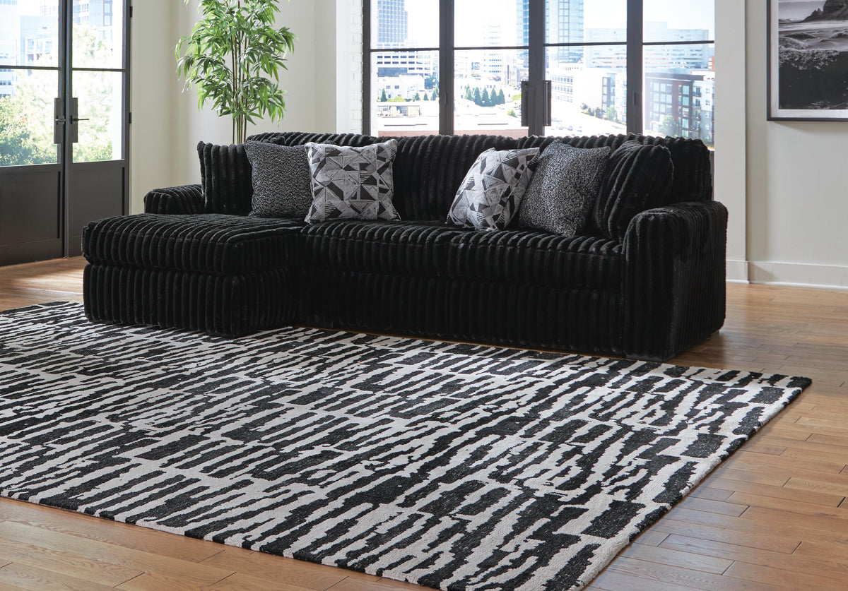 Midnight-Madness Onyx 3-Piece Sectional with LAF Chaise - Ornate Home
