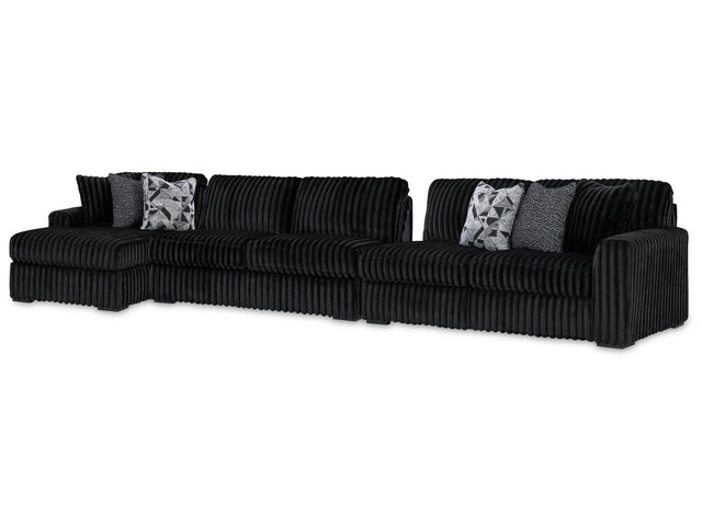 Midnight-Madness Onyx 3-Piece Sectional with Left Chaise (Online Special Price) - Ornate Home