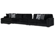Midnight-Madness Onyx 3-Piece Sectional with Left Chaise - Ornate Home