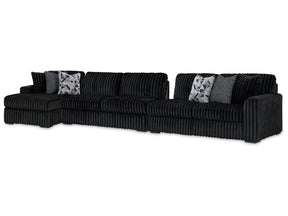 Midnight-Madness Onyx 3-Piece Sectional with Left Chaise - Ornate Home